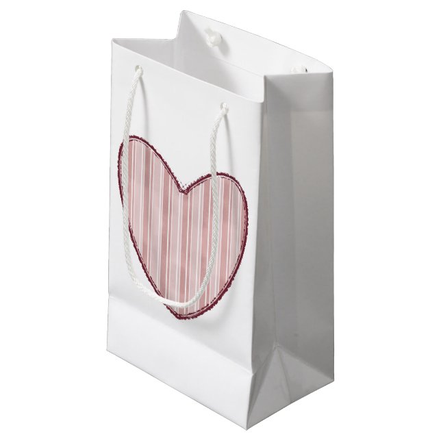 Striped Heart Kleine Geschenktüte (Vorderseite Schrägansicht)