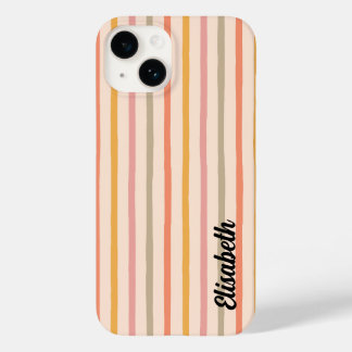Striped iPhone Case mit Name | Benutzerdefinierter