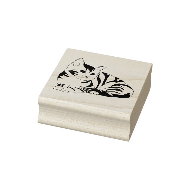 Striped Kitten Gummistempel (Stempel)