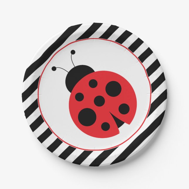 Striped Ladybug Party Teller (Vorderseite)