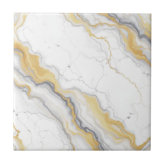 Striped Luxe Marble Keramik Tile Fliese (Vorderseite)