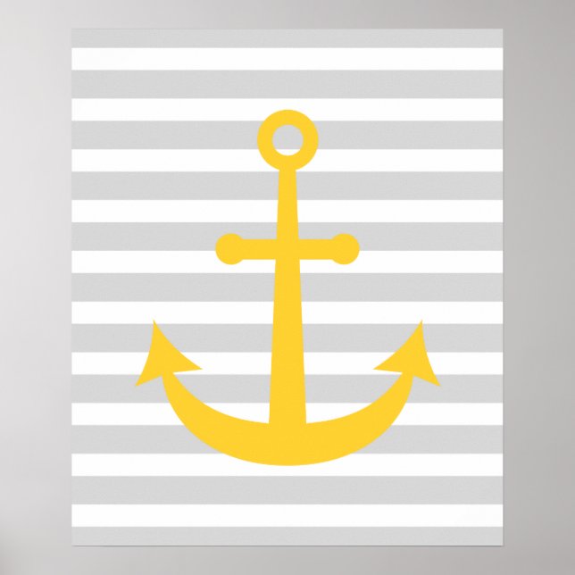 Striped Nautical Anchor Poster (Vorne)