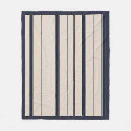 Striped Navy Blue and Cream Fleecedecke