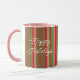 Striped Painting Happy Holidays Tasse