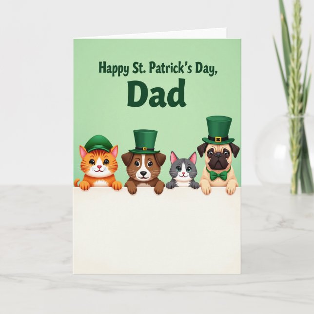 Striped Pets Happy St Patricks Card Karte (Vorderseite)