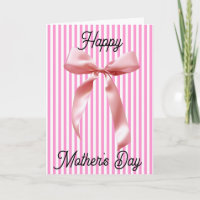 Striped Pink Coquette Bow Happy Mother's Day