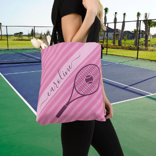 Striped Pink Tennis Racket Ball Hübsch Girl Niedli