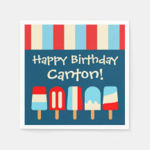 Striped Popsicle Personalisiertes Party Napkins