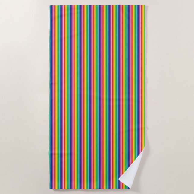 Striped rainbow Pride lgbtq lgbt Strandtuch (Vorderseite)