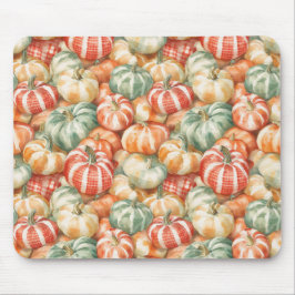 Striped Red White Green Pumpkins Mousepad