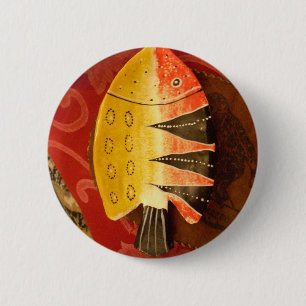 Striped Sensation Tiger Barb Fish Art Print Button