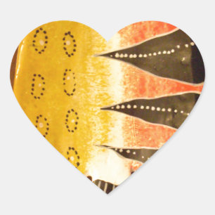 Striped Sensation Tiger Barb Fish Art Print Herz-Aufkleber