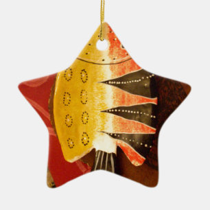 Striped Sensation Tiger Barb Fish Art Print Keramikornament