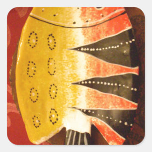 Striped Sensation Tiger Barb Fish Art Print Quadratischer Aufkleber