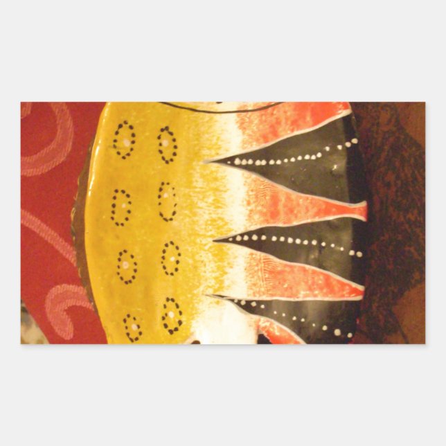 Striped Sensation Tiger Barb Fish Art Print Rechteckiger Aufkleber (Vorderseite)