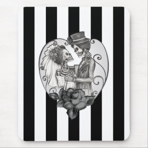 Striped Skeleton Liebe Paare Ehetanz Mousepad