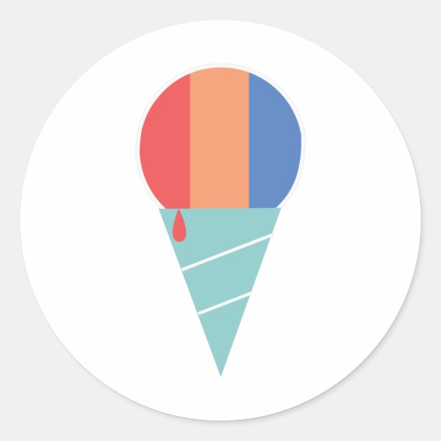 Striped Sno Cone Runder Aufkleber (Vorderseite)