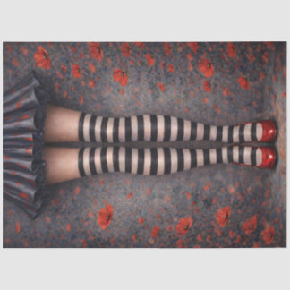 Striped Stockings Red Heels Decoupage Paper Seidenpapier