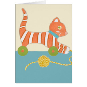 Striped Toy Cat mit Ball of String