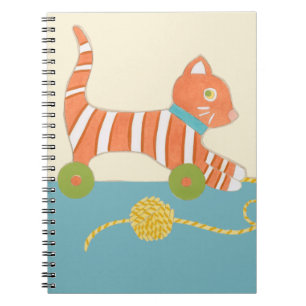 Striped Toy Cat mit Ball of String Notizblock
