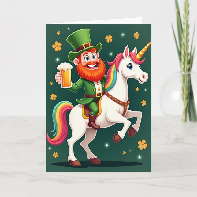 Striped Unicorn Fun Card Karte (Vorderseite)