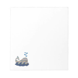 Striped Whale Notepad Notizblock