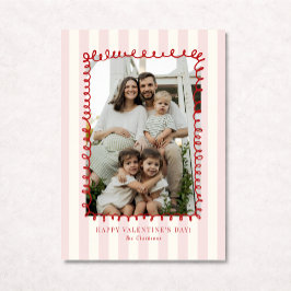 Striped Whimsical Red Frame Valentine’s Day CARD Einladung