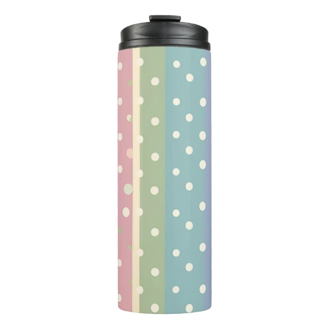 Stripes and Polka Dots Pastel Shades Thermosbecher (Vorderseite)