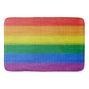 Stripes aus Stricken mit Regenbogenfarben nahtlos Badematte