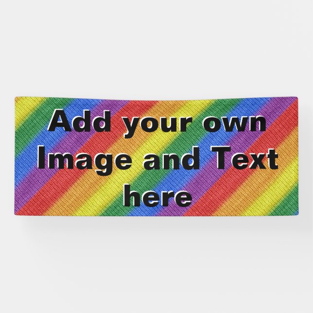 Stripes aus Stricken mit Regenbogenfarben nahtlos  Banner (Horizontal)