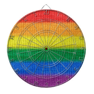 Stripes aus Stricken mit Regenbogenfarben nahtlos Dartscheibe