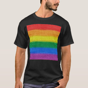 Stripes aus Stricken mit Regenbogenfarben nahtlos  T-Shirt