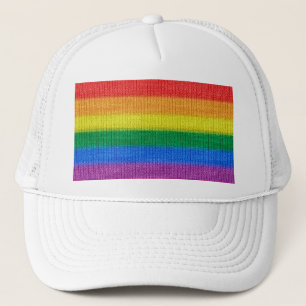 Stripes aus Stricken mit Regenbogenfarben nahtlos Truckerkappe