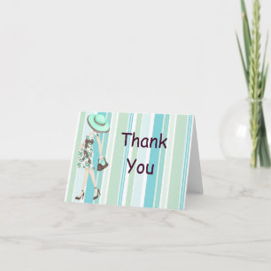 Stripes Baby Dusche Danke Notecard (CA)
