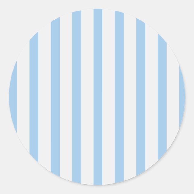 Stripes BabyBlue & White Runder Aufkleber (Vorderseite)