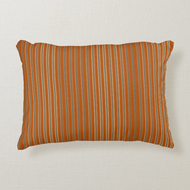 Stripes Beige Orange Dekokissen (Vorderseite)