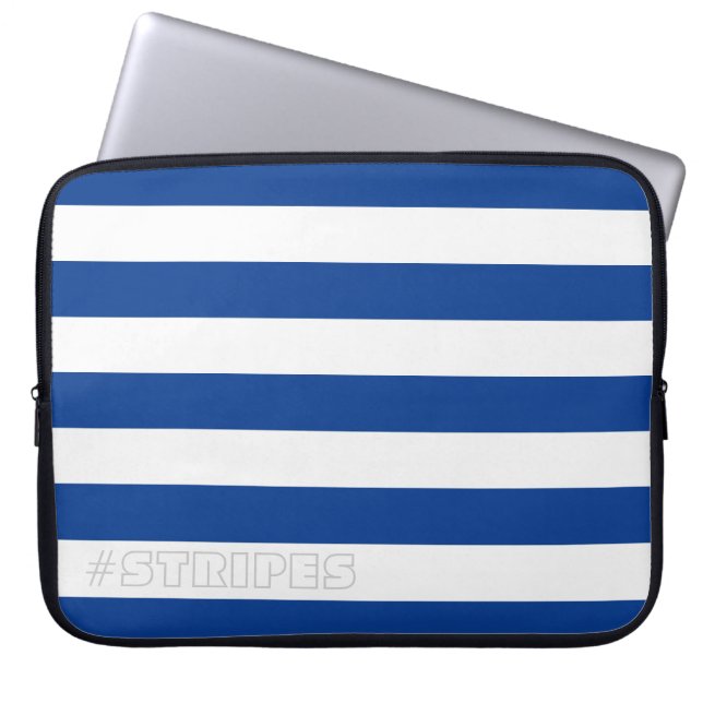 STRIPES Blau für jede Farbe Laptopschutzhülle (Vorderseite)