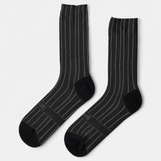 Stripes, gray on black, truly bleak classic socken