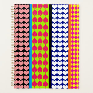 Stripes Hearts Diamonds Boho Mischdesign Planer
