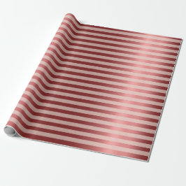 Stripes Lines Rose Gold Burgund Maroon Metal Geschenkpapier
