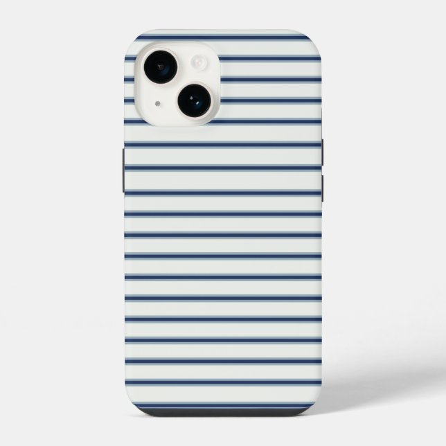 Stripes Modern Indigo Minimalist Elegance iPhone Hülle (Rückseite)