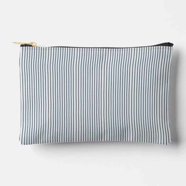 Stripes Modern Indigo Minimalist Elegance Zubehörtasche (Vorderseite)