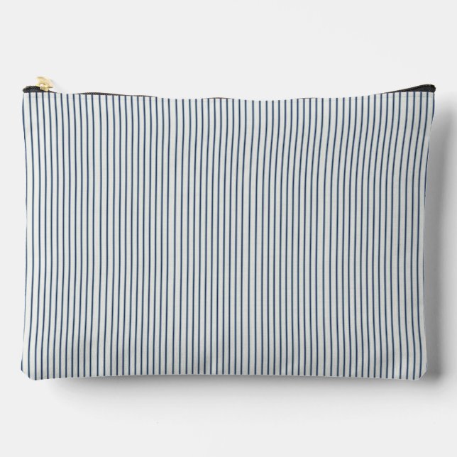 Stripes Modern Indigo Minimalist Elegance Zubehörtasche (Vorderseite)