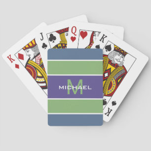 Stripes Muster Benutzerdefinierte Monogramm-Poker- Spielkarten