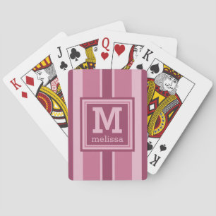 Stripes Muster Benutzerdefinierte Monogramm-Spielk Spielkarten