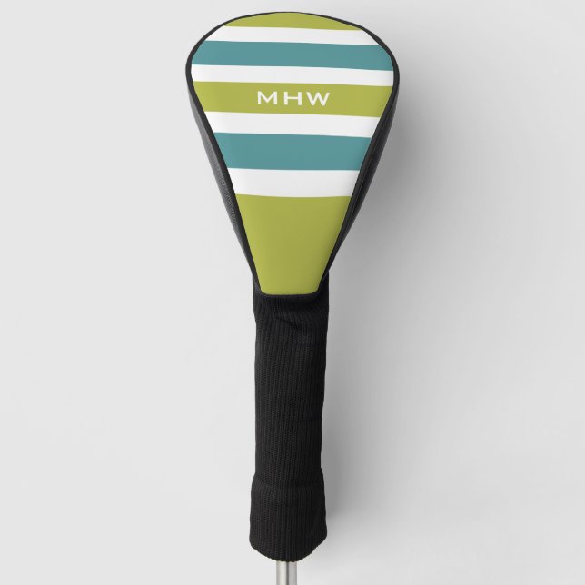 Stripes Muster Benutzerdefinierte Monogramm-Treibe Golf Headcover (Vorderseite)