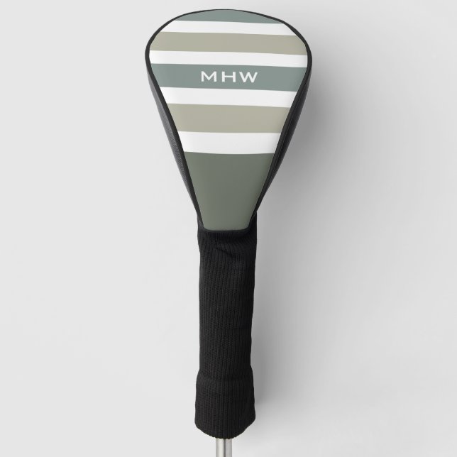Stripes Muster Benutzerdefinierte Monogramm-Treibe Golf Headcover (Vorderseite)