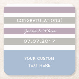 Stripes Muster benutzerdefinierte Monogramm-Unters Rechteckiger Pappuntersetzer