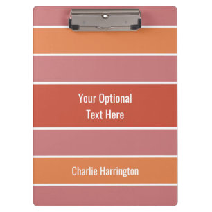 Stripes-Muster-individuelle Name-Zwischenablage Klemmbrett