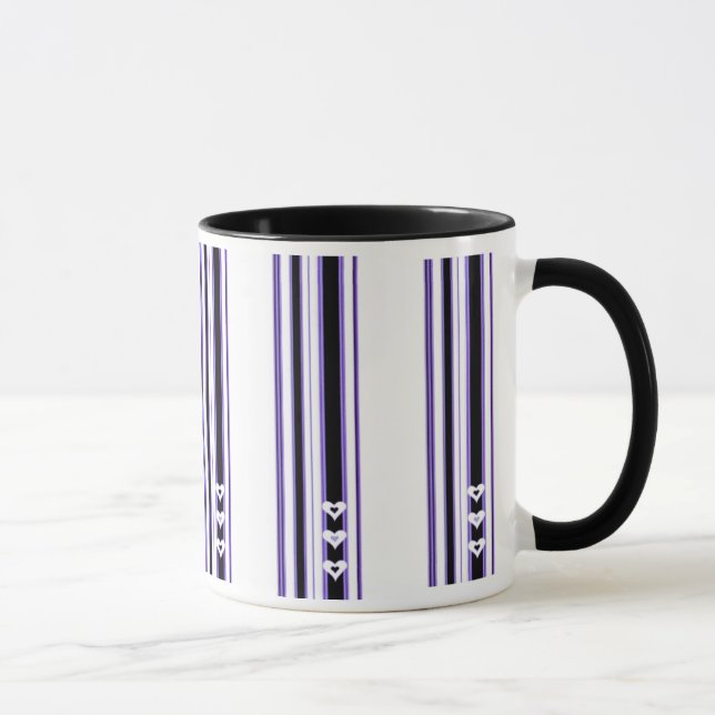 Stripes n-Herz-lila Tasse (Rechts)